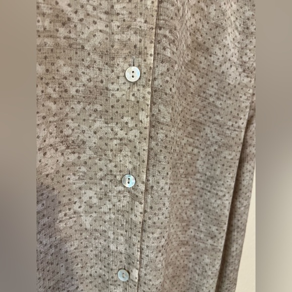 Adrienne Vittadini Dress - Women's 6 Tan - Silk Beige Brown Sleeveless Maxi - Picture 5 of 10